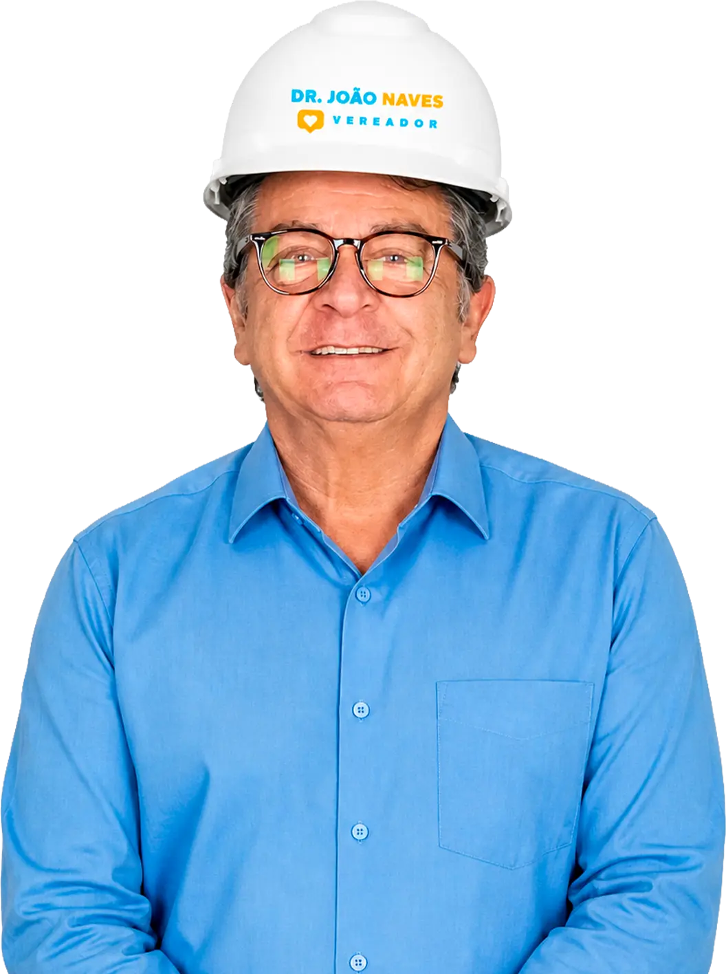 Dr. João Naves com capacete de trabalho